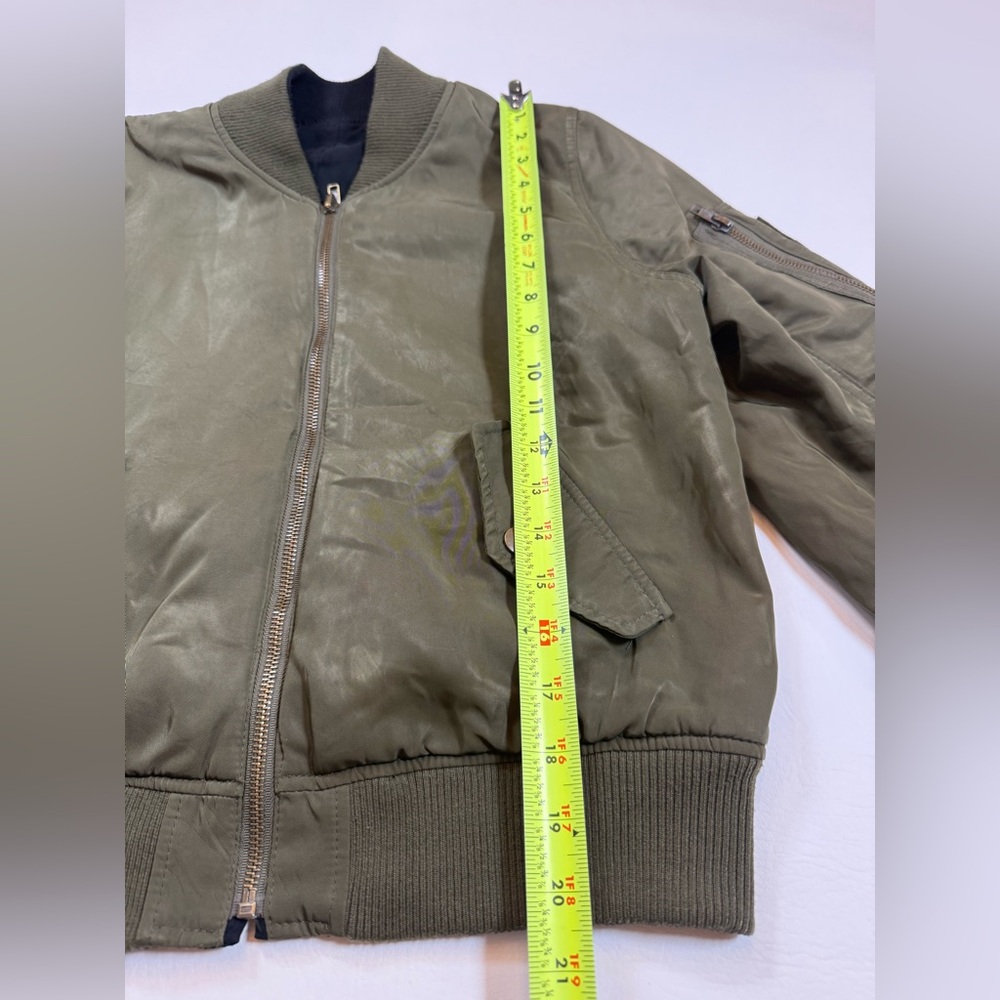 INGNI green padded bomber jacket size women’s medium full zip (bin BB) - Picture 7 of 10